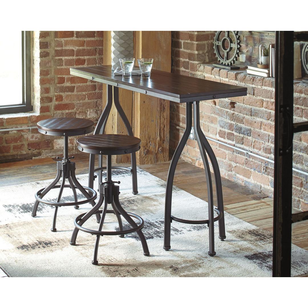 Odium Counter Dining Set - Rustic Brown/3 - Piece - Gallery Image 1