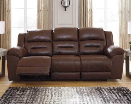 Stoneland Reclining Sofa with Power - Chocolate - Gallery Image 1