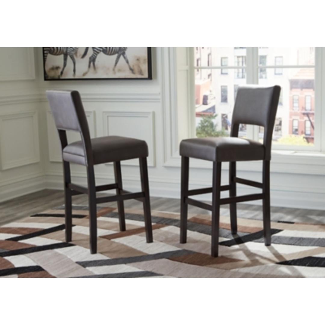 Leektree Bar Height Stool - Gray/Brown (Set of 2) - Gallery Image 1