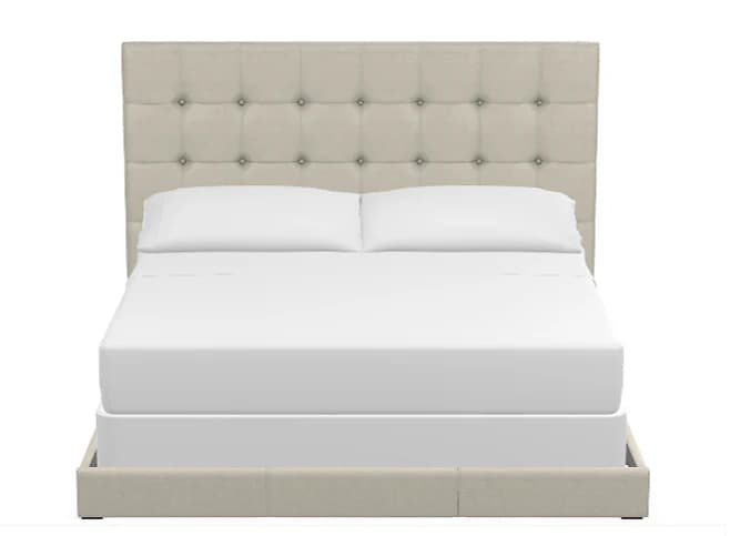 King Upholstered Bed with Square Button Tufting - Gallery Image 1