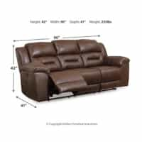 Stoneland Reclining Sofa with Power - Chocolate - Gallery Image 5