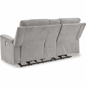 Barnsana Reclining Power Loveseat with Console - Ash - Gallery Image 4