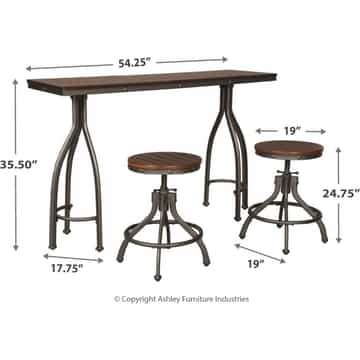 Odium Counter Dining Set - Rustic Brown/3 - Piece - Gallery Image 2