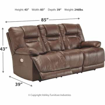 Wurstrow Power Reclining Sofa with Adjustable Headrest - Umber - Gallery Image 2