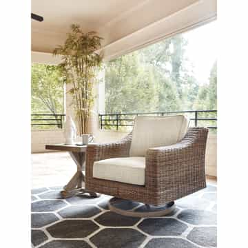 Outdoor Beachcroft Swivel Lounge Chair with Cushion - Gallery Image 3