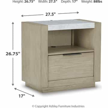 Hennington One Drawer LED Nightstand - Gallery Image 2