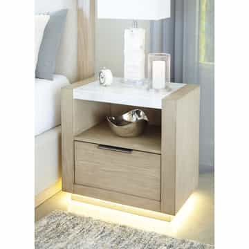 Hennington One Drawer LED Nightstand - Gallery Image 1