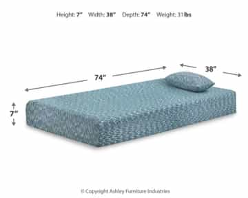 iKidz Blue Twin Mattress and Pillow - Gallery Image 3