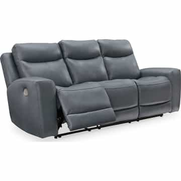 Mindanao Power Reclining Sofa with Adjustable Headrest - Steel - Gallery Image 1